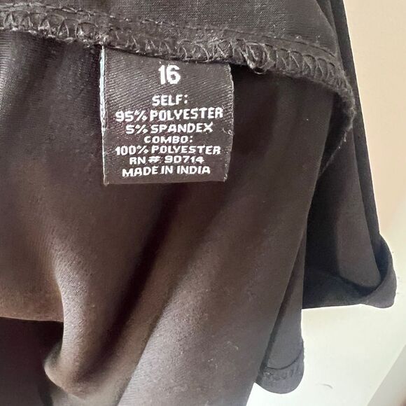 MSK BLK women’s Cut-Out Shoulders, Rhinestone Cuff, sheer sleeve Dress; Size 16 - Picture 6 of 9